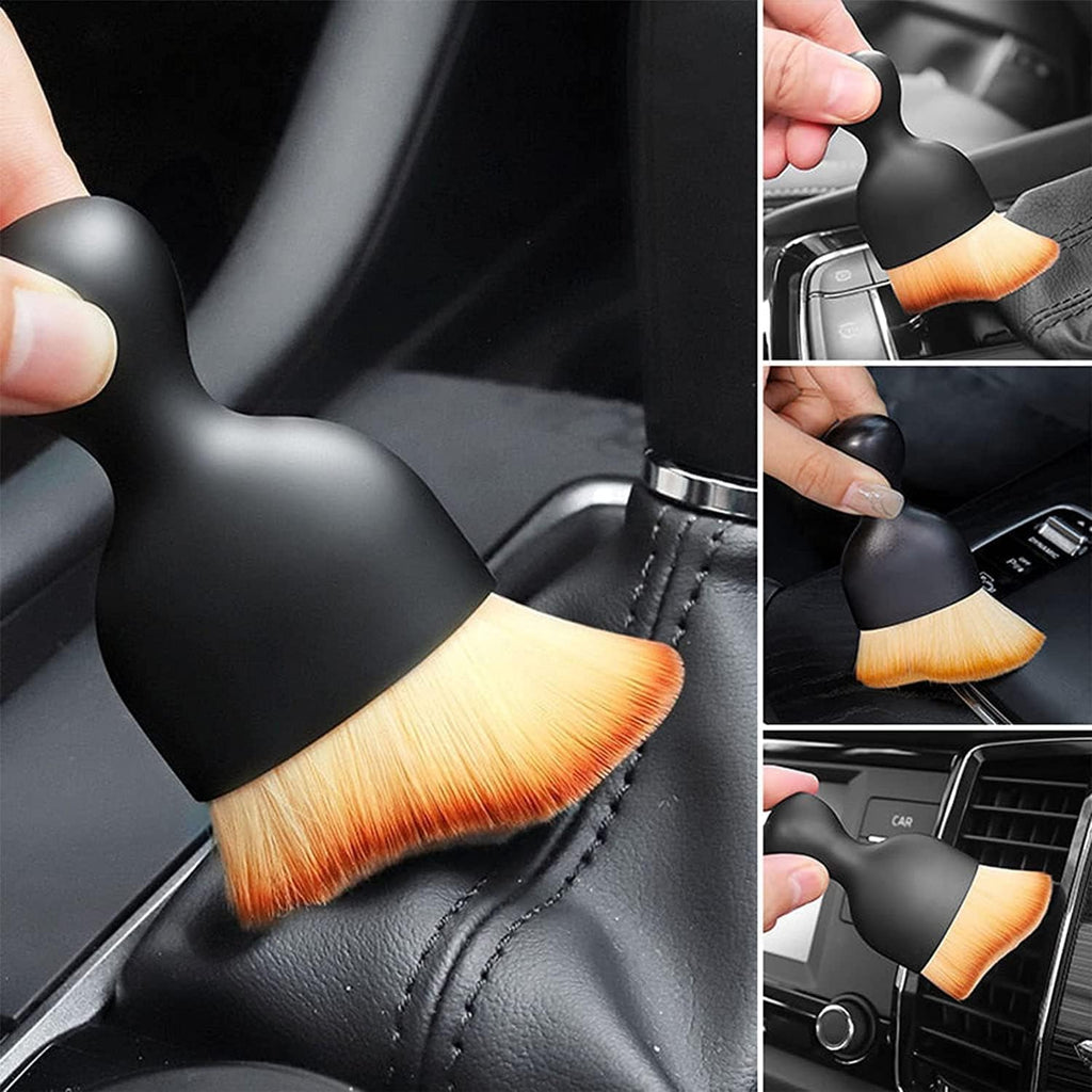 Zabernim Car Brush, Zabernim Car Interior Cleaning Tool, Car Cleaning Brush Dust Collectors, Curved Design Dirt Dust Clean Brushes, Engine Compartment and Dashboard(2 PCS) 01