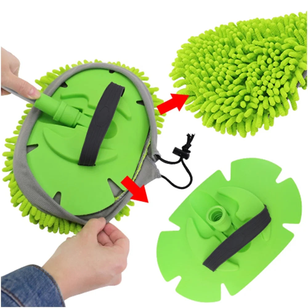 Car Wash Brush Extendable Pole Revolving Care Washing Brush Sponge Cleaning