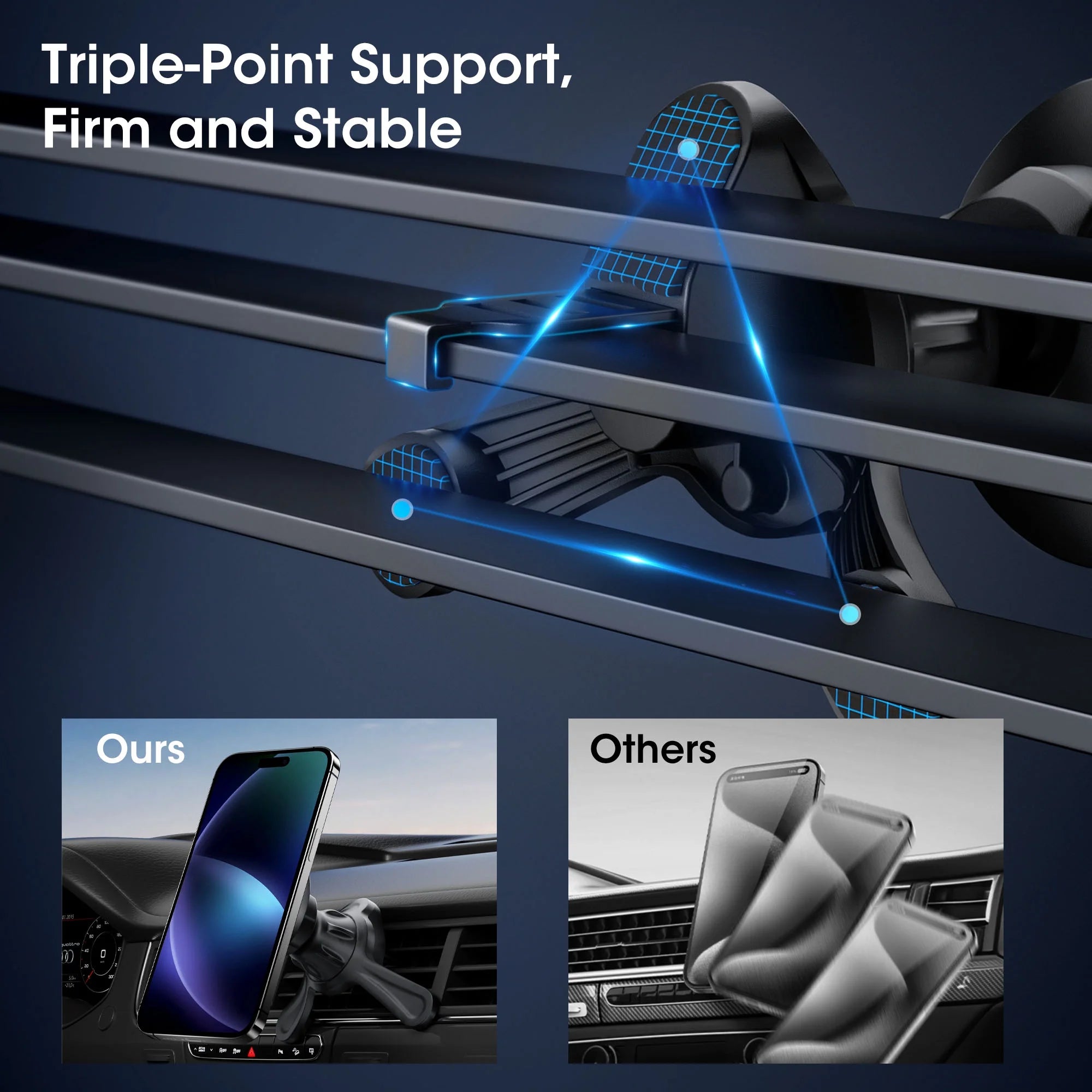 Universal Magnetic Phone Mount with Magnetic Disc, 360° Rotation, Air Vent Holder, Super Strong Magnet, Black