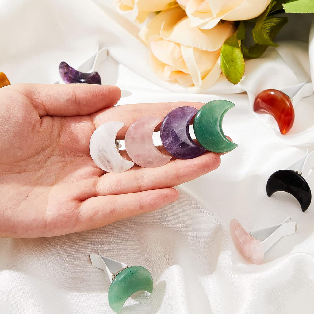 Moon Crystals Car Vent Clip Car Freshener Clip Car Accessories Car Accessories for Women Car Fresheners for Women Quartz Crystals Car Air Fresheners Vent Clips (Moon Style)