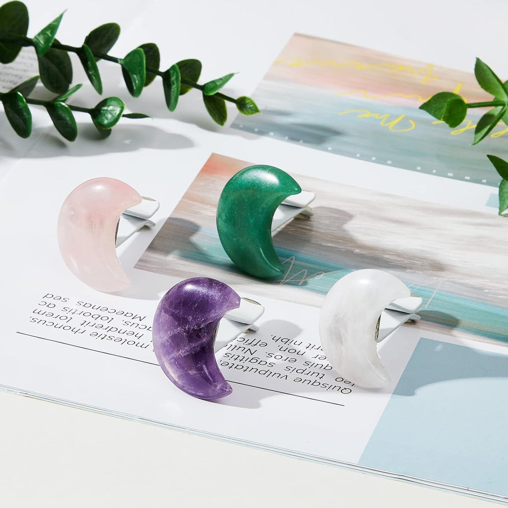 Moon Crystals Car Vent Clip Car Freshener Clip Car Accessories Car Accessories for Women Car Fresheners for Women Quartz Crystals Car Air Fresheners Vent Clips (Moon Style)