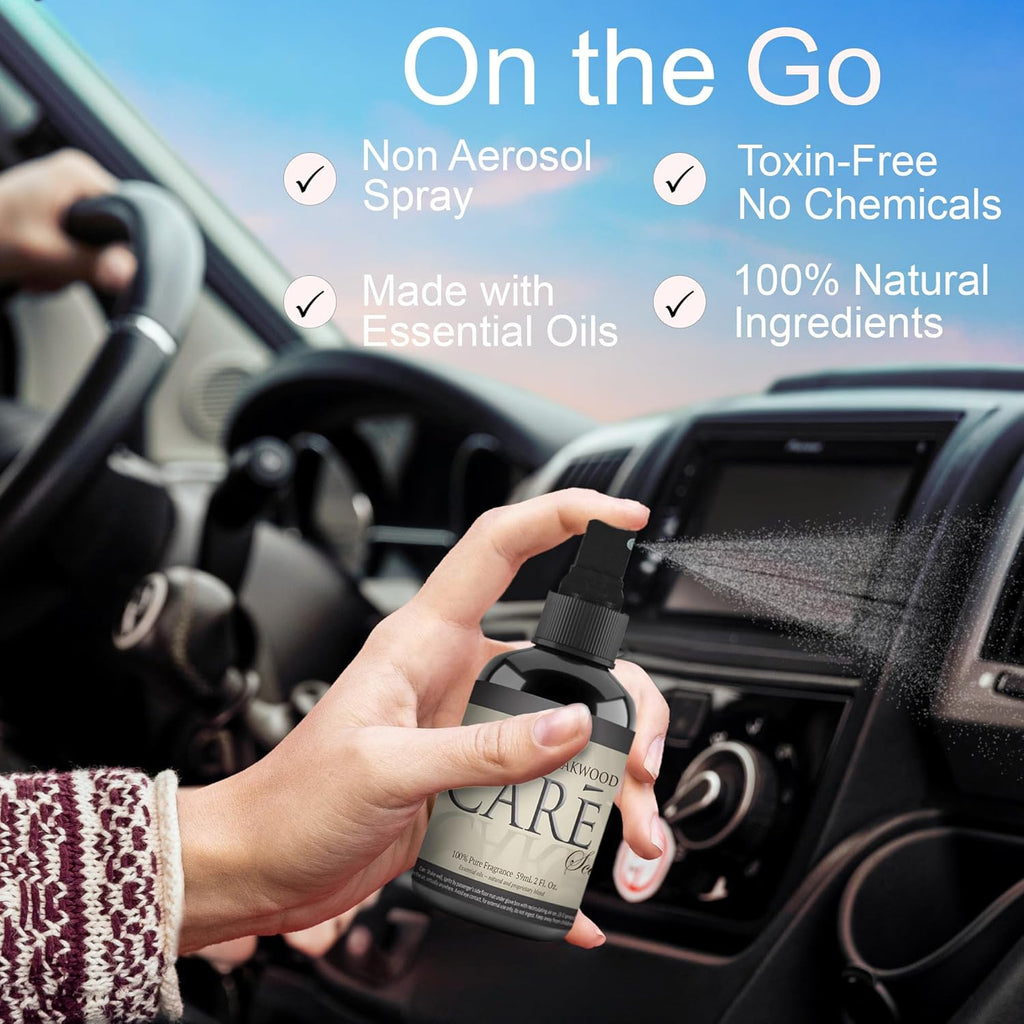 Luxury Car Air Freshener Spray - Long Lasting Odor Eliminator, Deodorize & Freshen, Truck & RV Accessories 2Oz - Mahogany Teakwood (2 Pack)