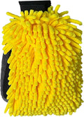 Car Wash Mitt 3 in 1 Microfiber for Clean Cars Scratch-Free Waterproof Washing Glove Dry Mitt for Motorcycles Car Detailing Three-Sided Chenille Mesh Plush Microfiber (1 Pack-7 X 10 Inch)