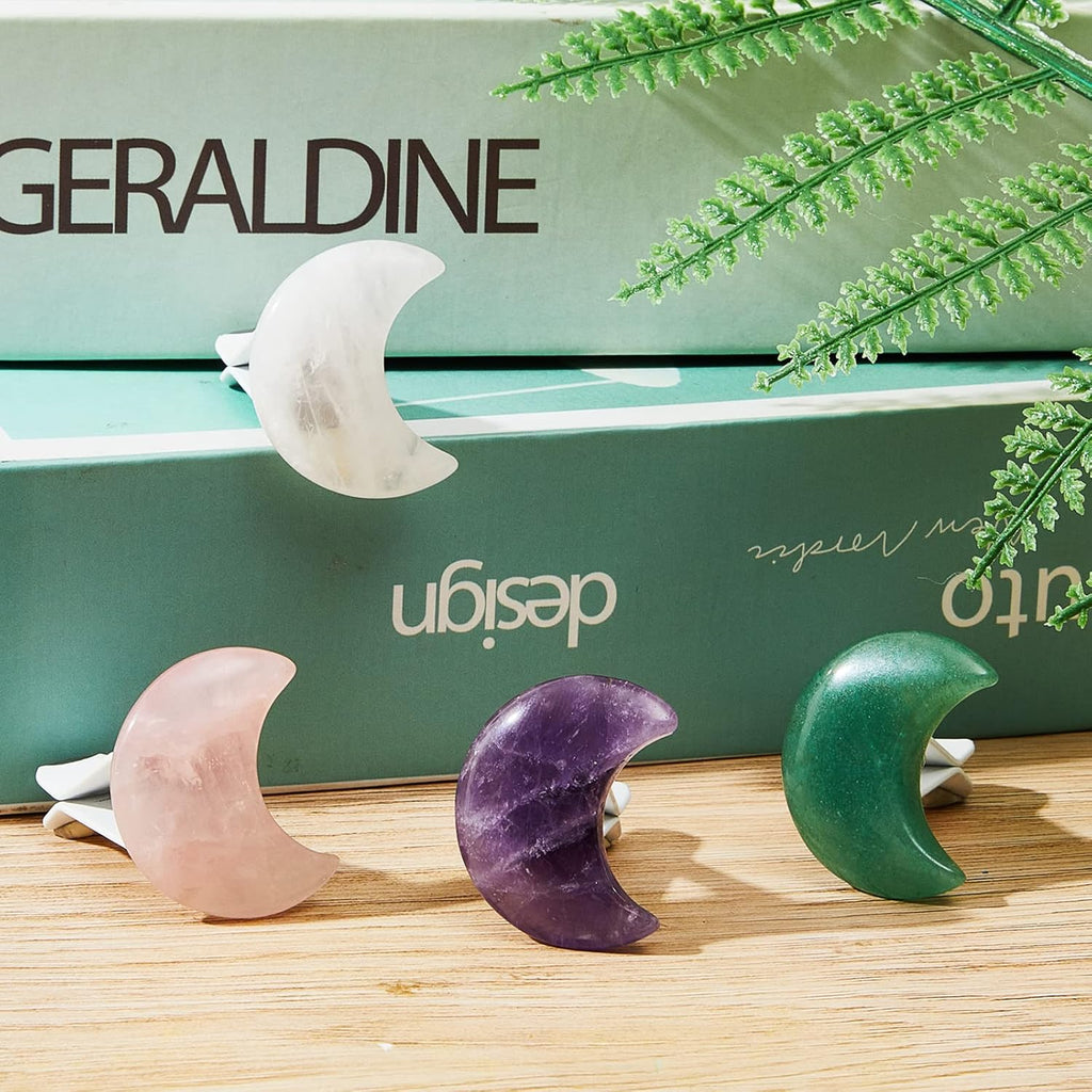 Moon Crystals Car Vent Clip Car Freshener Clip Car Accessories Car Accessories for Women Car Fresheners for Women Quartz Crystals Car Air Fresheners Vent Clips (Moon Style)