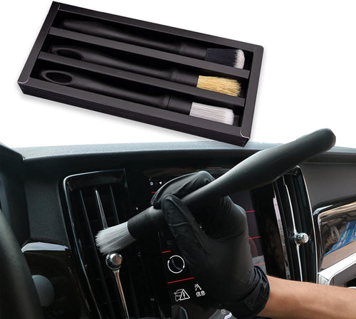 3PCS Car Detailing Brush Set, Car Cleaning Brushes, Auto Exterior Interior Detailing Brushes Tool, Ultra No Scratch Detailing Brush Universal for Air Vents, Wheels, Car Seat Interior Exterior