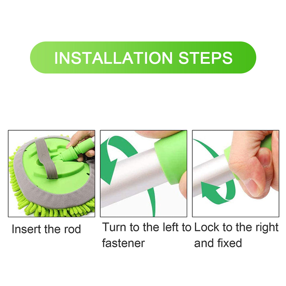 Car Wash Brush Extendable Pole Revolving Care Washing Brush Sponge Cleaning